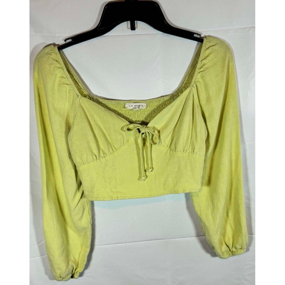 LA Hearts by PacSun Women's Khaki and Green Blouse